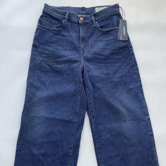 $198 Diesel Women’s Widee Regular Straight Jeans High Waist 084ZC Size 29 - Picture 3 of 12